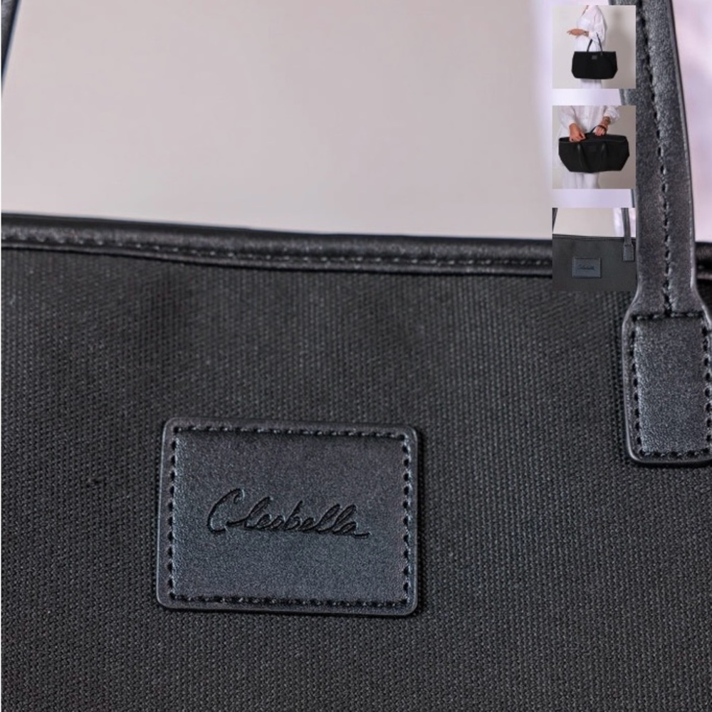 NIB Cleobella Black Canvas Tote - Picture 3 of 10